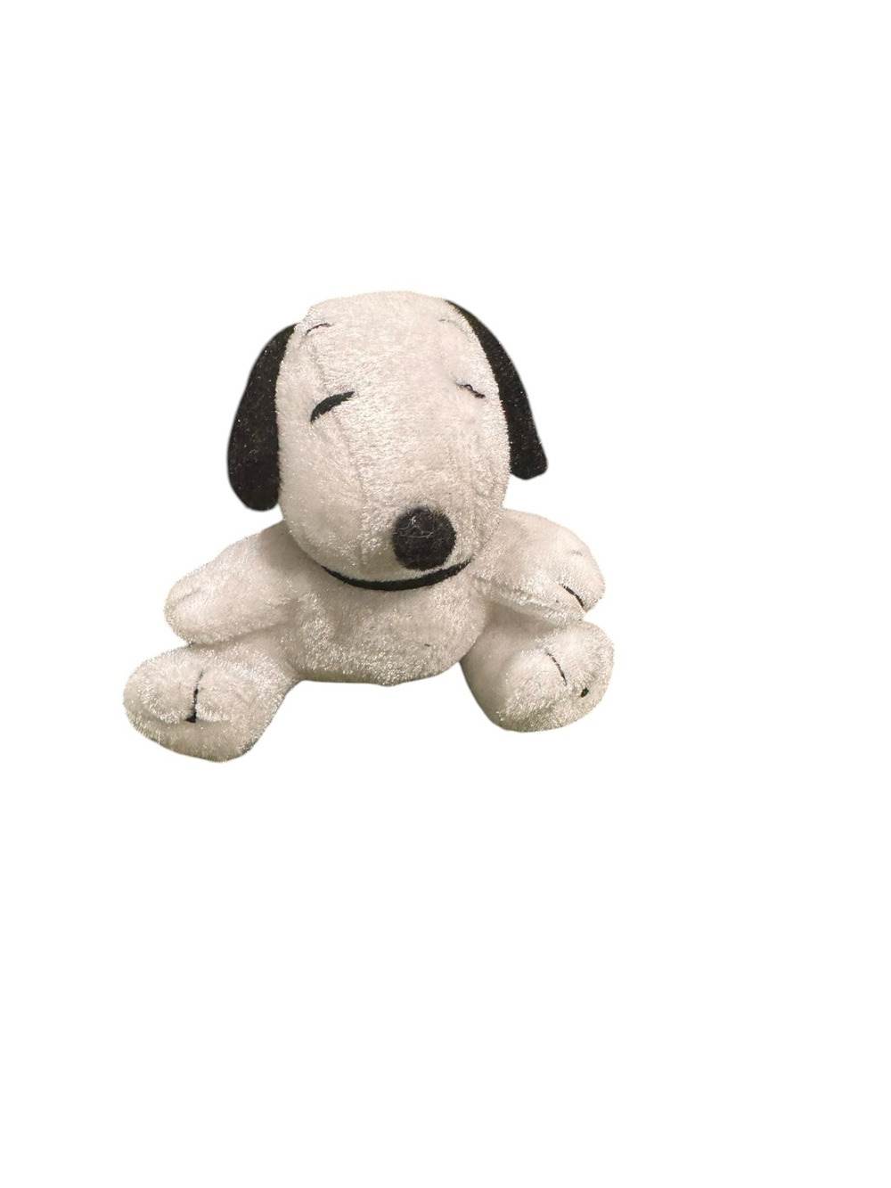 Plush White & Black Dog Plush Toy key chain